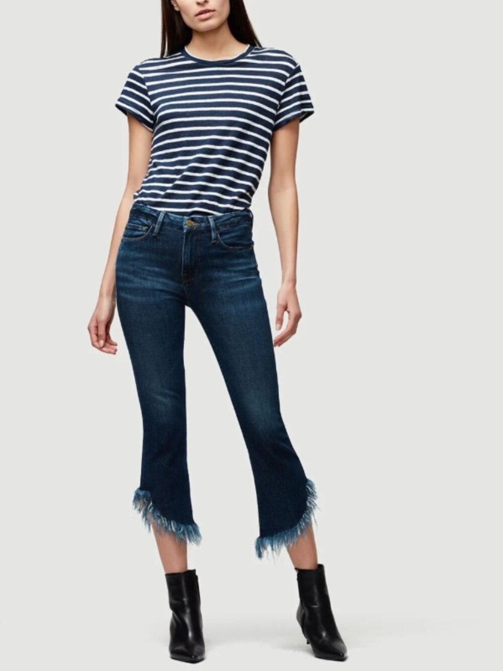 Like New! FRAME Le Crop Mini Boot Shredded Raw in Bayberry Size 27